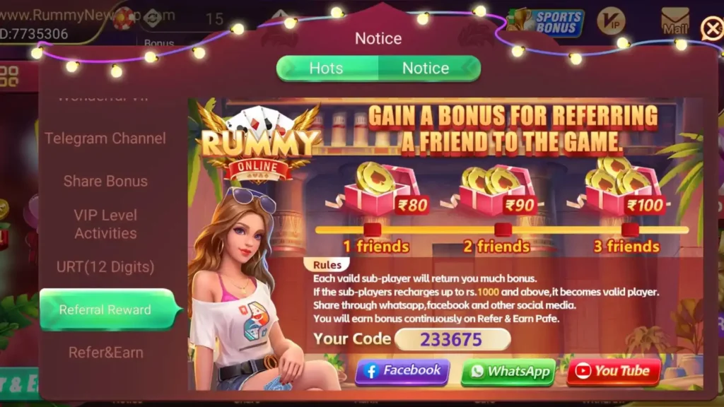 Rummy Online Refer Link